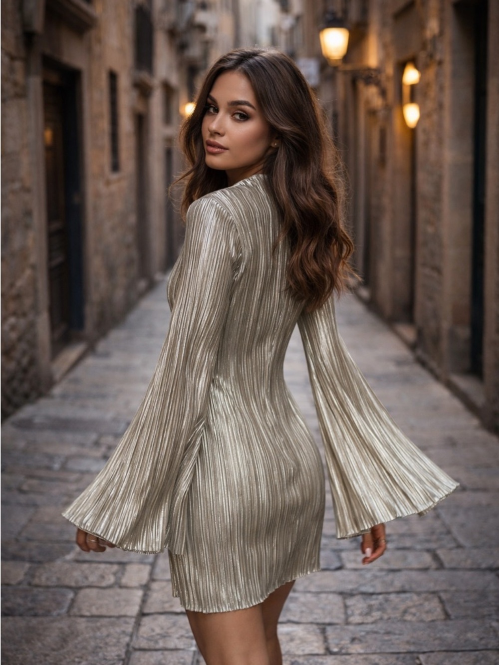 NWT Mable Olive Elegance Pleated Mini Dress | Size: Small